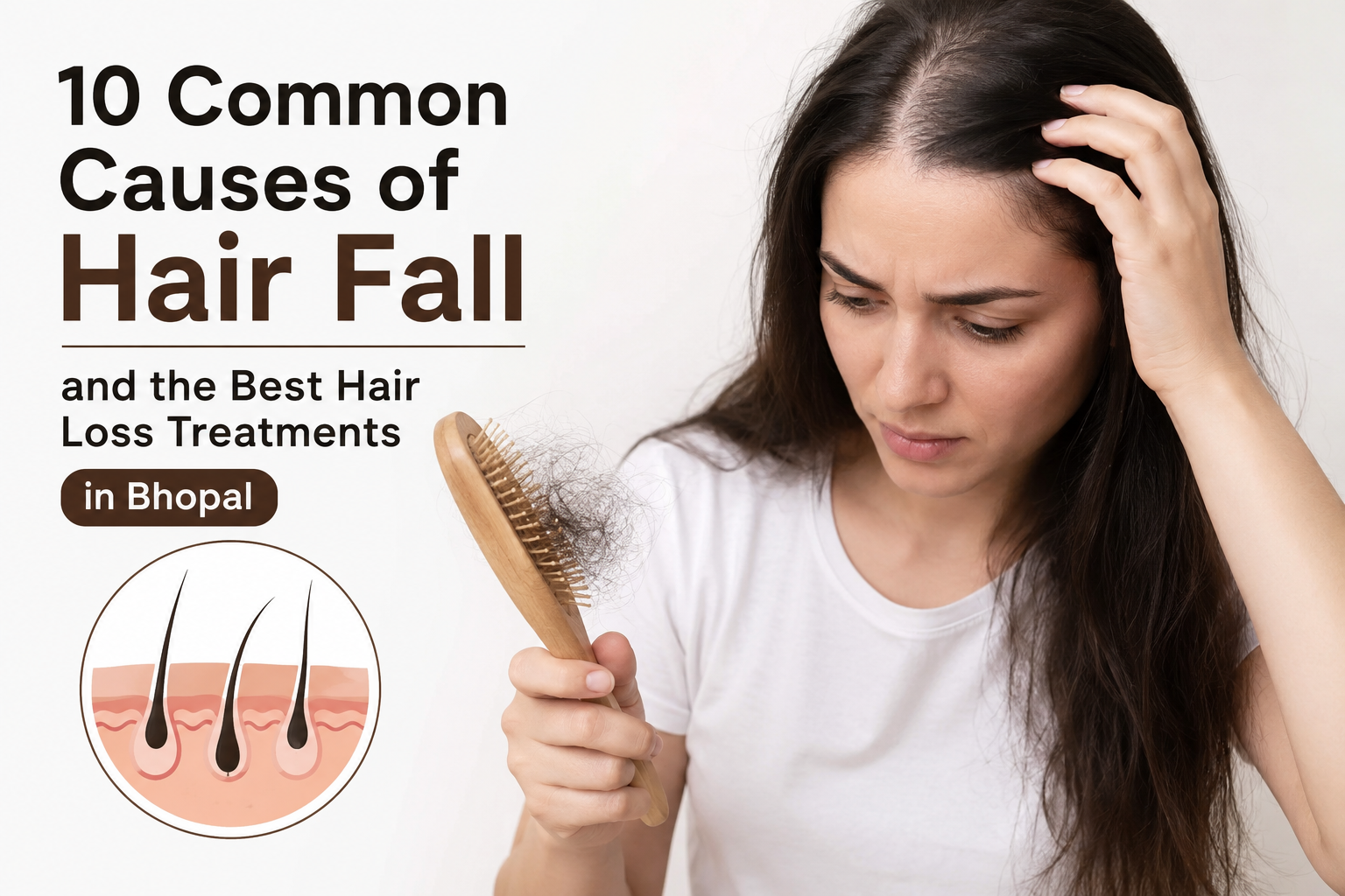 10 common causes of hair fall and the best Hair Fall Treatment in Bhopal by Dr. Prerna Sharma, Dermatologist and Hair Specialist in Bhopal.