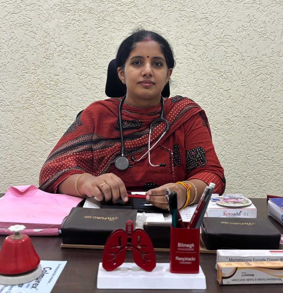 Dr. Prerna Sharma, Dermatologist in Bhopal and Skin Specialist in Bhopal, consulting patients for skin, hair, nail, laser, and cosmetic dermatology treatments at her clinic.